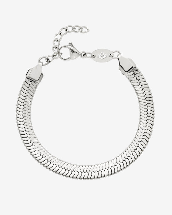 Bold Herringbone Bracelet Silber