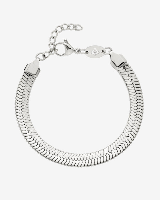 Bold Herringbone Bracelet Silber