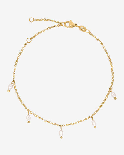 Perla Blanco Anklet Gold