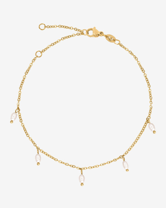 Perla Blanco Anklet Gold