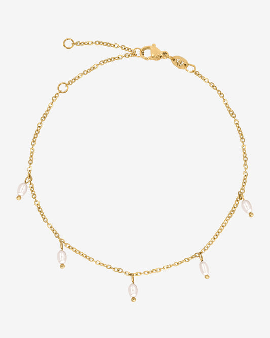 Perla Blanco Anklet Gold