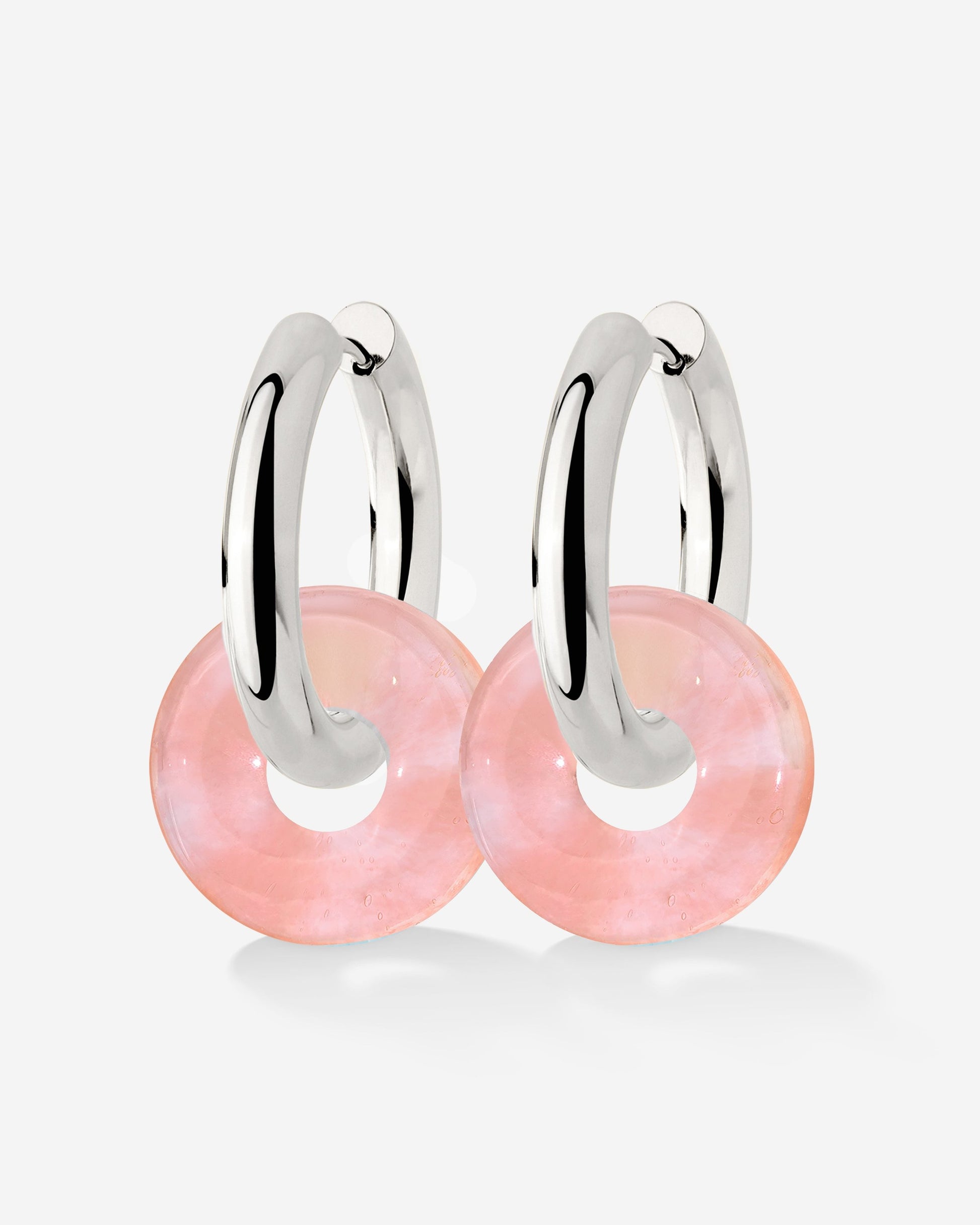 Chunky Peachy Donut Hoop Set Medium Silber