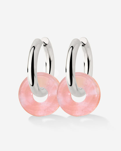 Chunky Peachy Donut Hoop Set Medium Silber