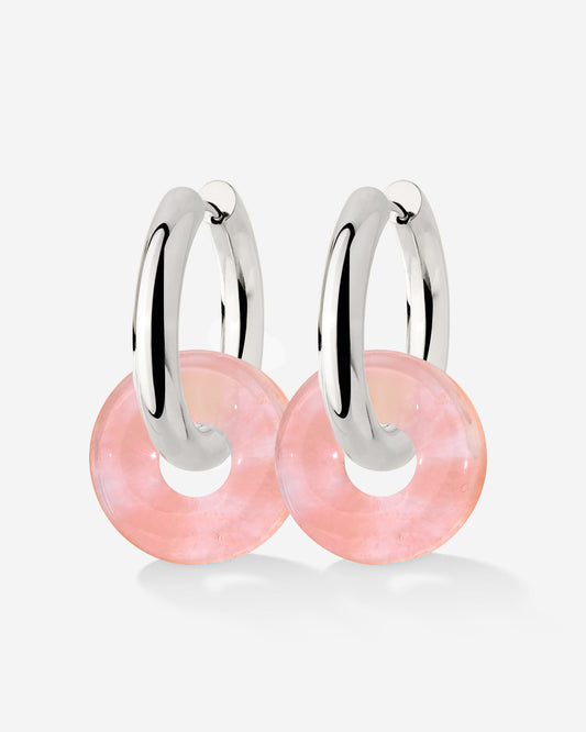 Chunky Peachy Donut Hoop Set Medium Silber