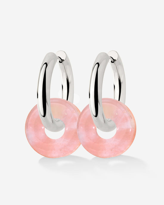 Chunky Peachy Donut Hoop Set Medium Silber