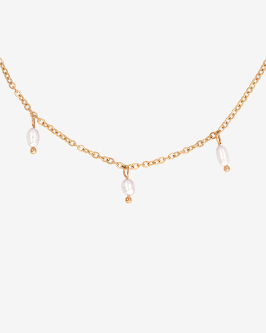 Perla Blanco Choker Roségold