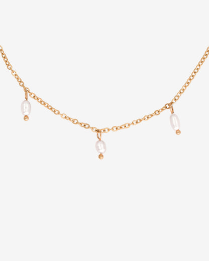 Perla Blanco Choker Roségold