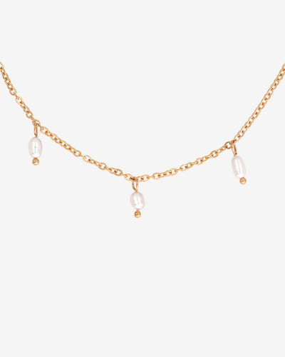 Perla Blanco Choker Roségold