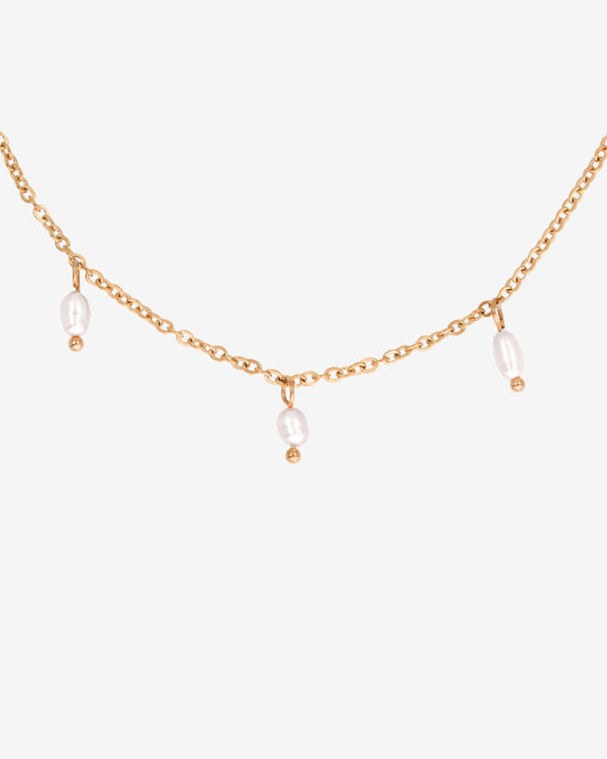 Perla Blanco Choker Roségold