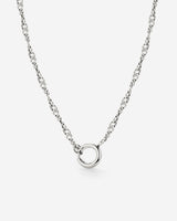 Singapore Chain Charm Necklace Silber