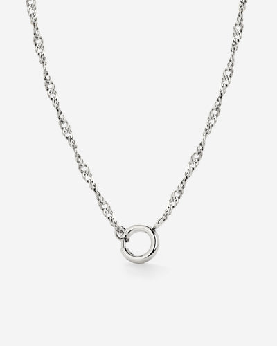 Singapore Chain Charm Necklace Silber