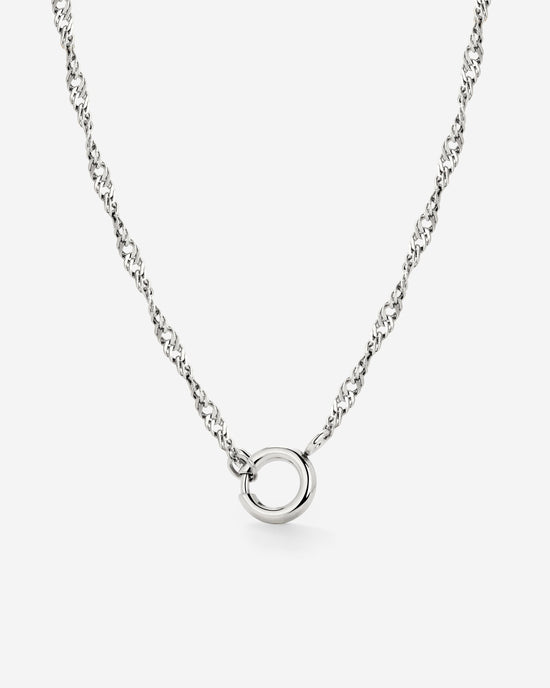 Singapore Chain Charm Necklace Silber