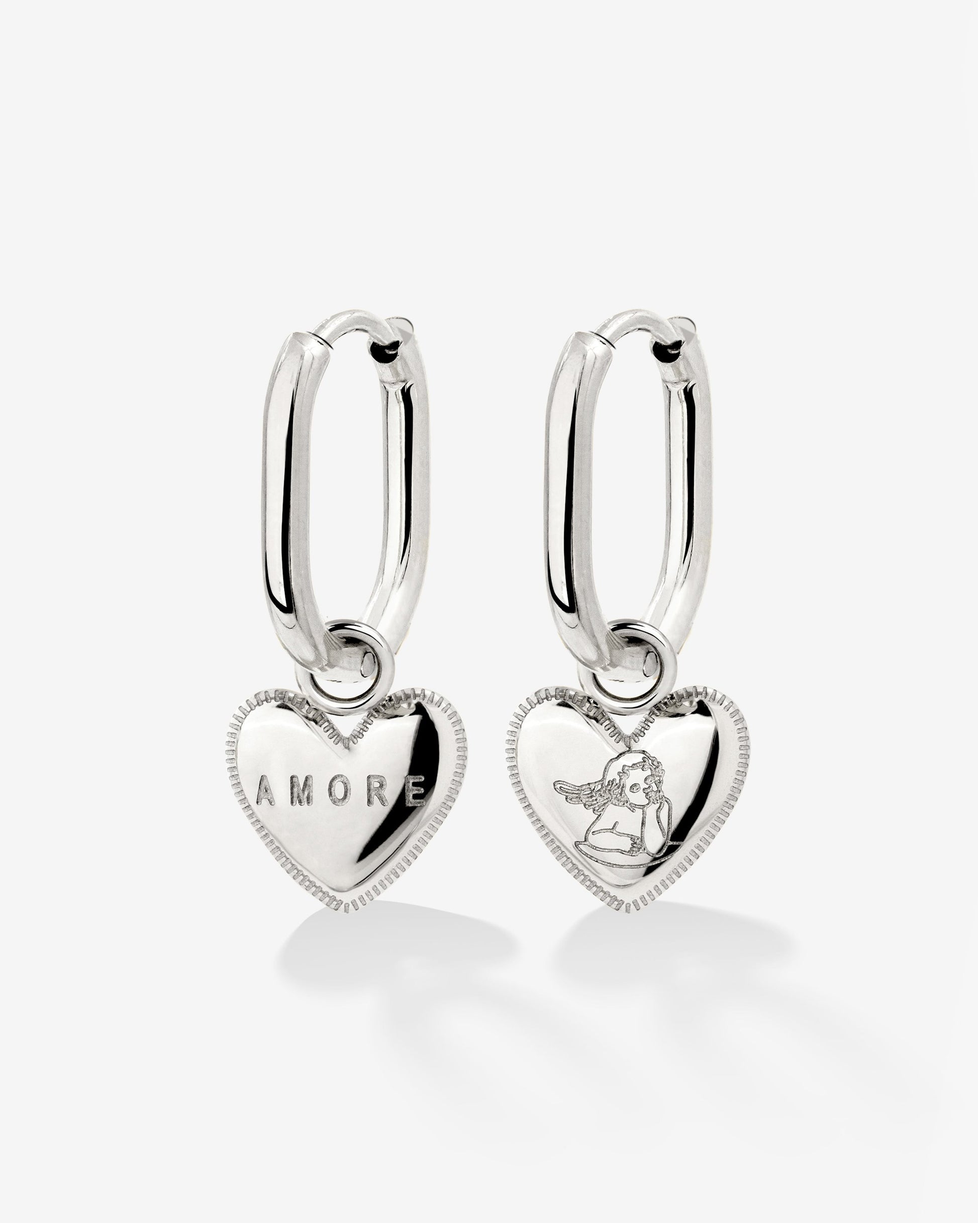Amore Mio Oval Hoop Set Baby Silber