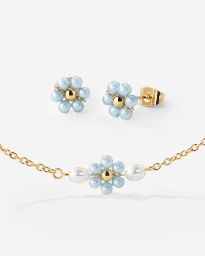 Forever Blue Daisy Bundle Gold