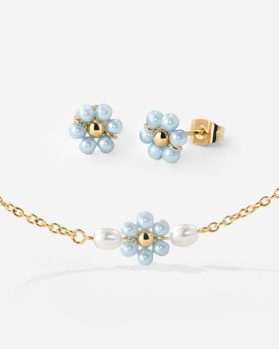 Forever Blue Daisy Bundle Gold
