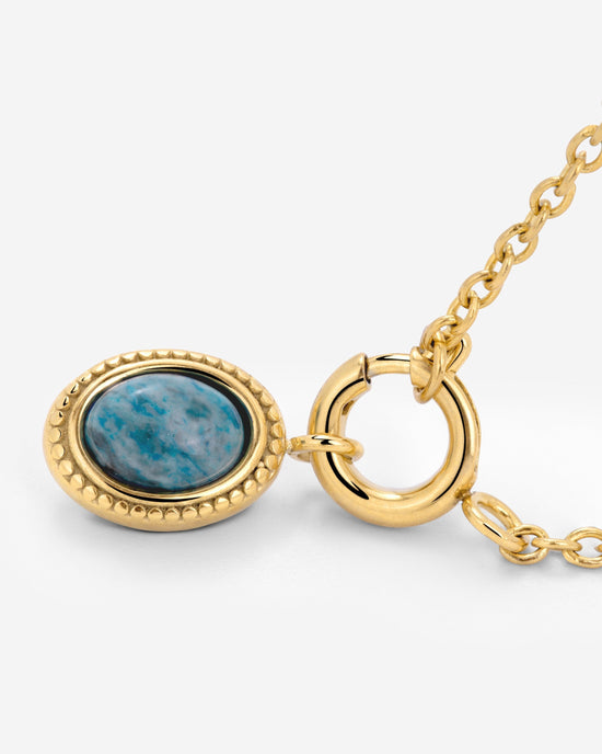 Ocean Agate Classic Chain Necklace Set Gold