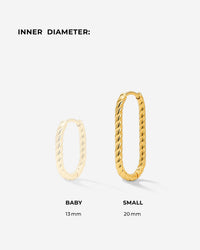 Oval Twisted Hoops Small Silber
