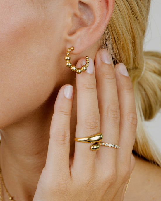 Infinite Beads Hoop Studs Gold