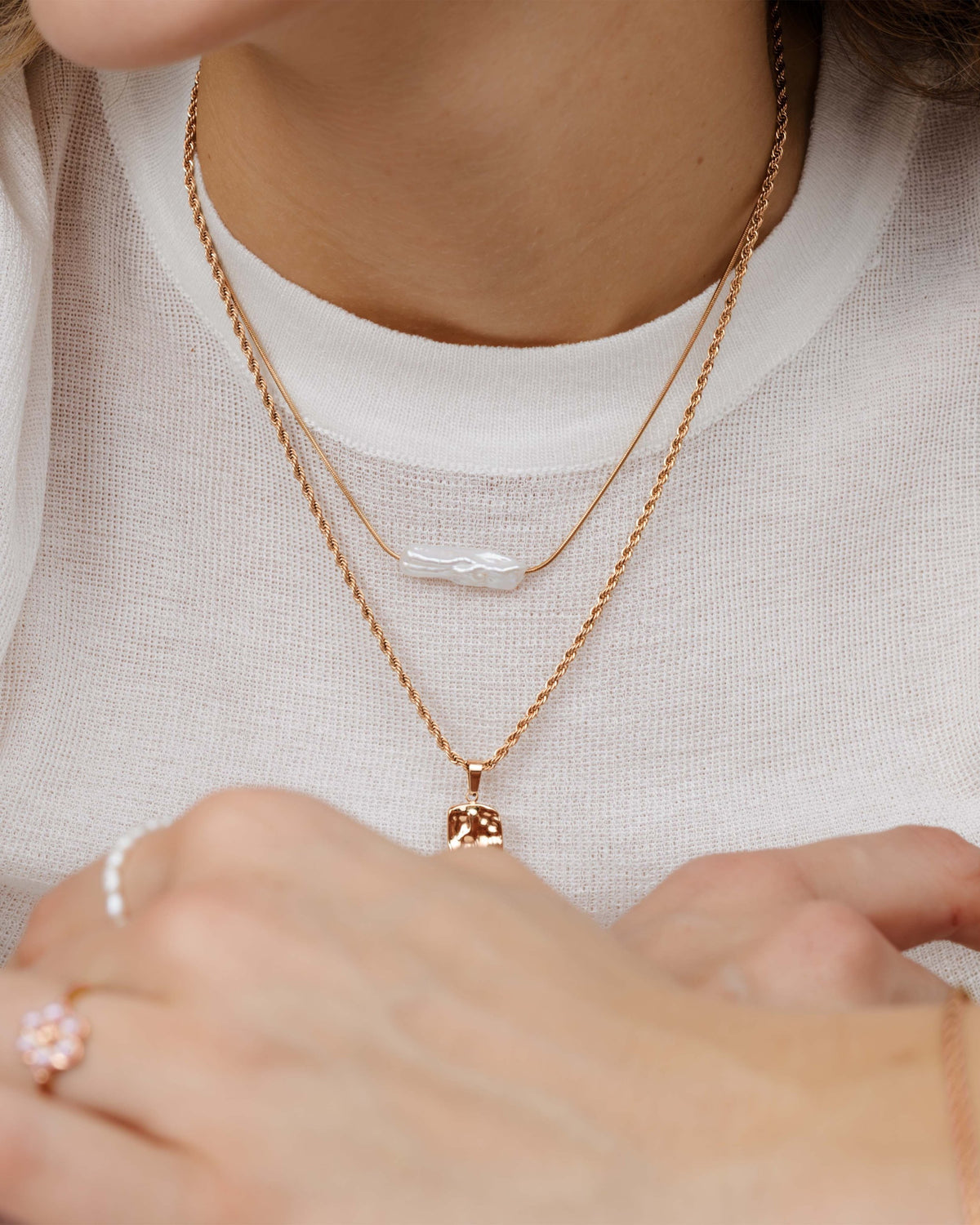Luminous Pearl Choker Roségold