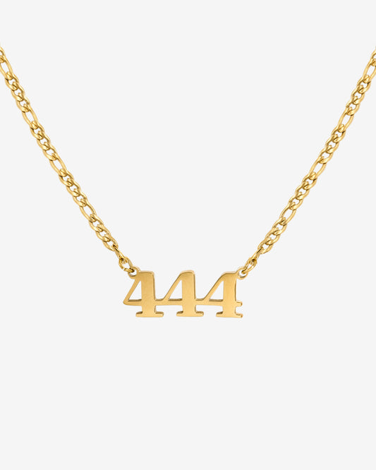 Angel Number Necklace Gold 444