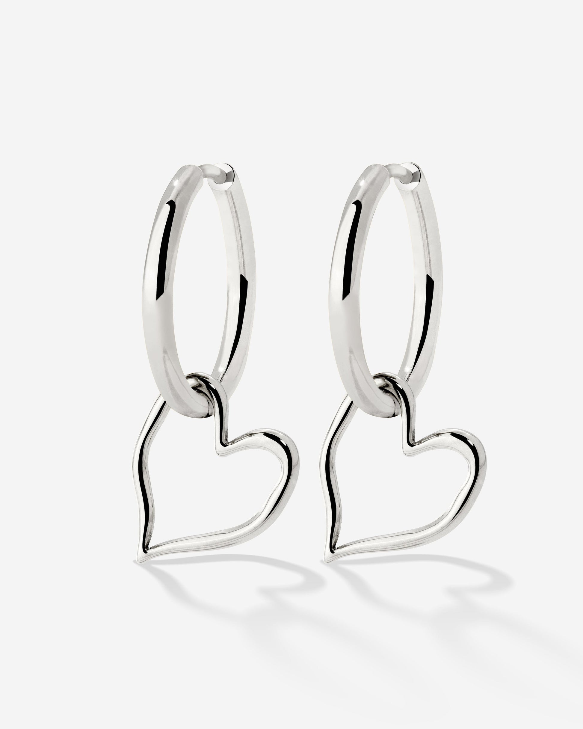 Melting Heart Hoop Set Medium Silber