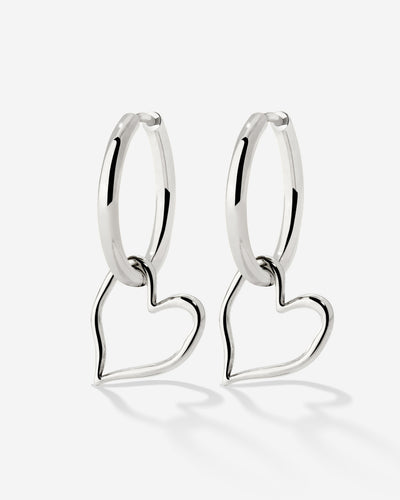 Melting Heart Hoop Set Medium Silber
