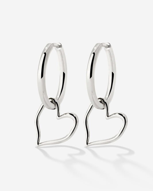 Melting Heart Hoop Set Medium Silber