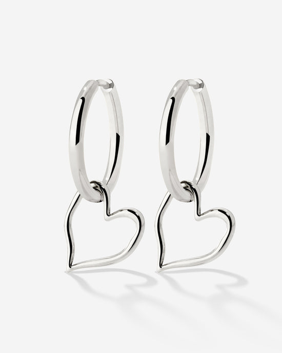 Melting Heart Hoop Set Medium Silber
