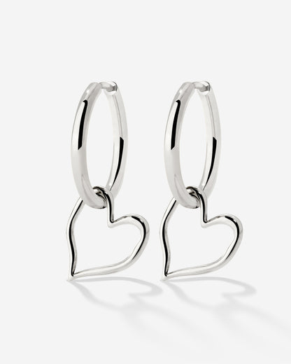 Melting Heart Hoop Set Medium Silber