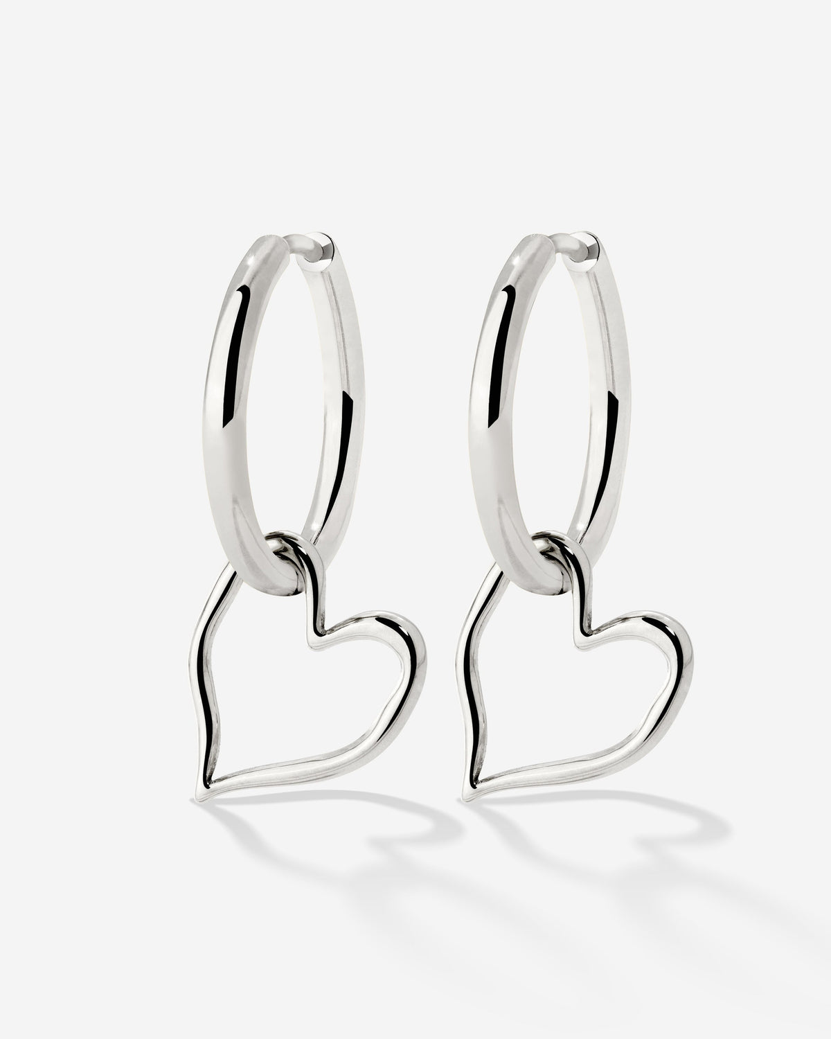 Melting Heart Hoop Set Medium Silber