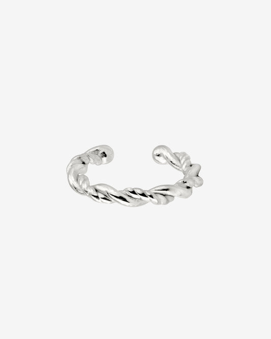 Curly Twist Ear Cuff Silber