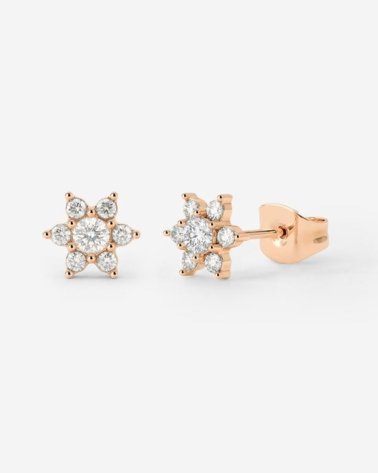 Sparkling White Petal Studs Roségold