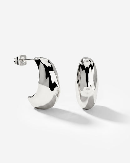 Hammered Huggie Studs