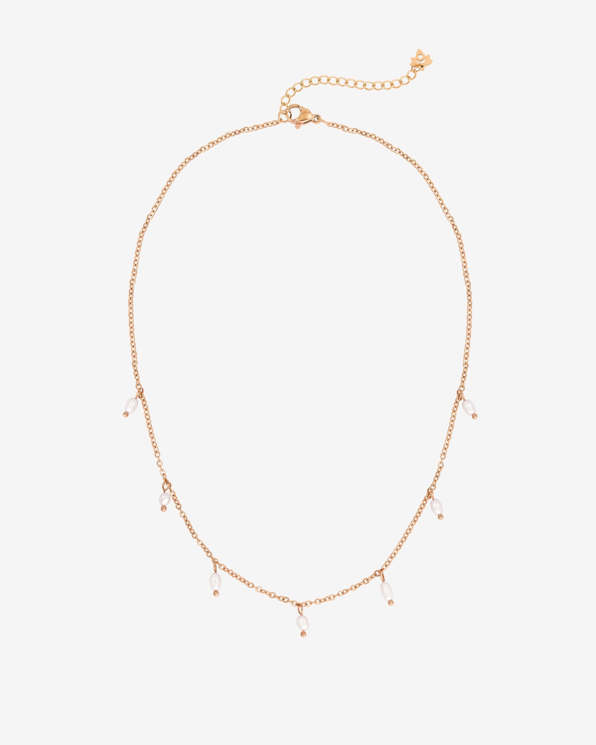 Perla Blanco Choker Roségold