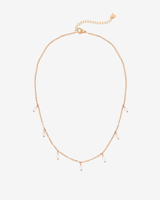 Perla Blanco Choker Roségold