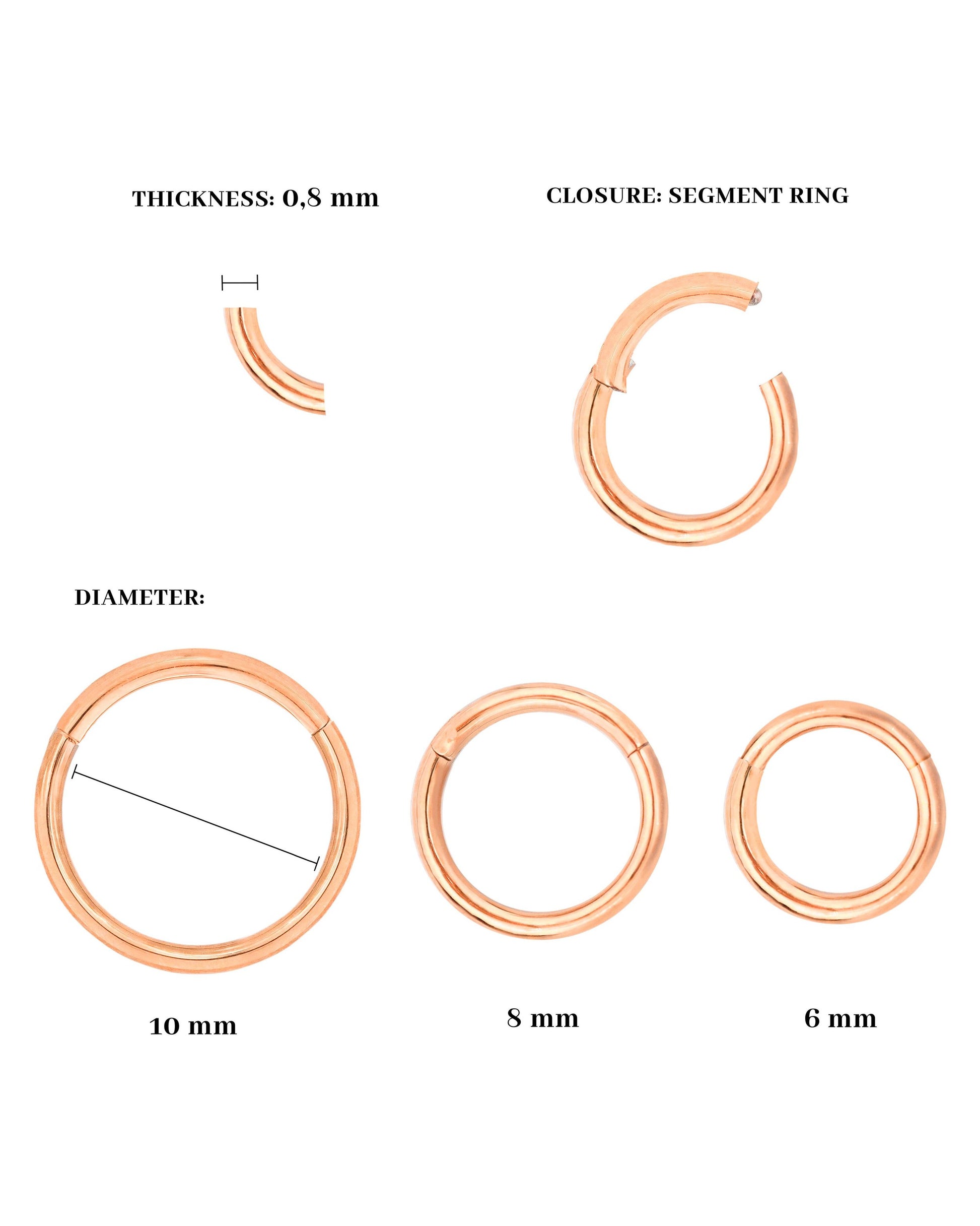 Basic Click Piercing Ring Roségold