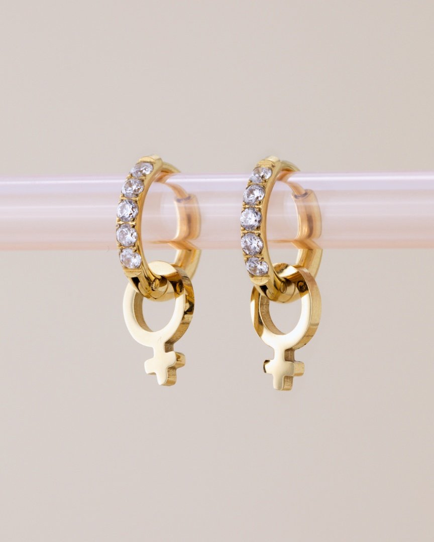 Female Icon Glimmer Hoop Set Baby Gold