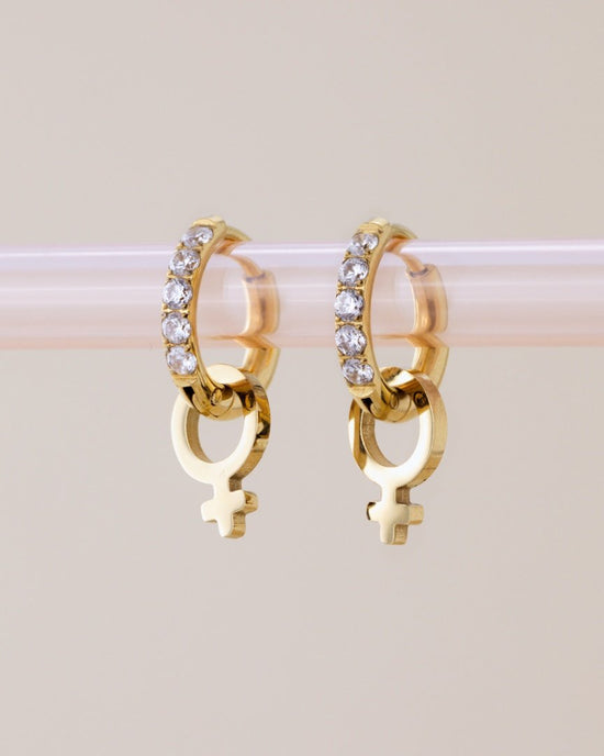 Female Icon Glimmer Hoop Set Baby Gold