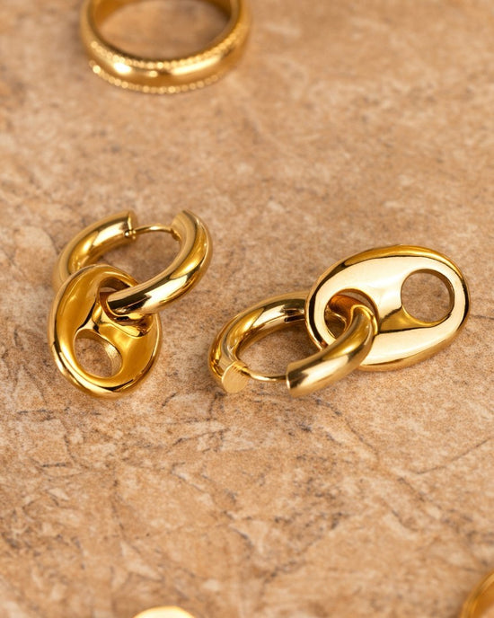 Chunky Gem Find Hoop Set Medium Gold