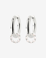 Chunky Pearl 'n' Beads Hoop Set Medium Silber