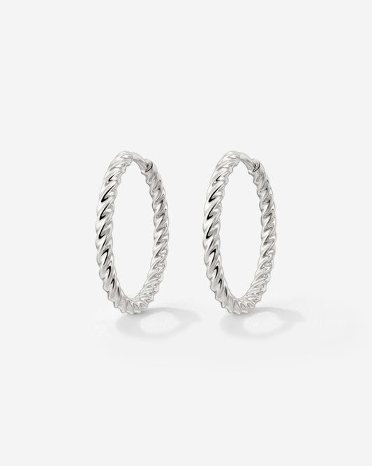 Twisted Hoops Medium Silber