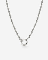 Rope Chain Charm Necklace Silber