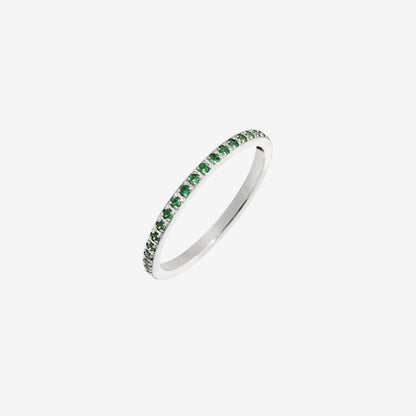 Green Sparkle Ring Silber