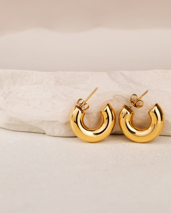 Bulky Hoop Studs Gold