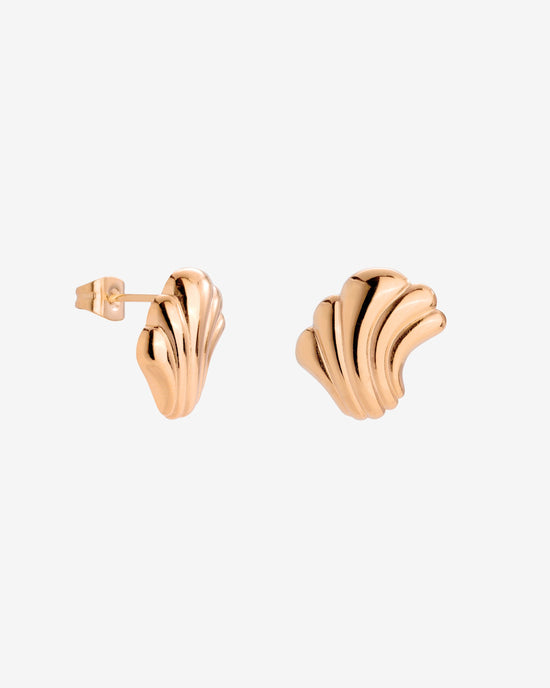 Simple Wave Studs Roségold