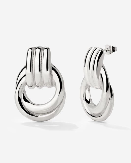 Infinity Loop Hoops Silber