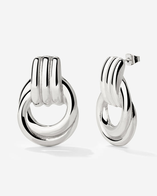 Infinity Loop Hoops Silber