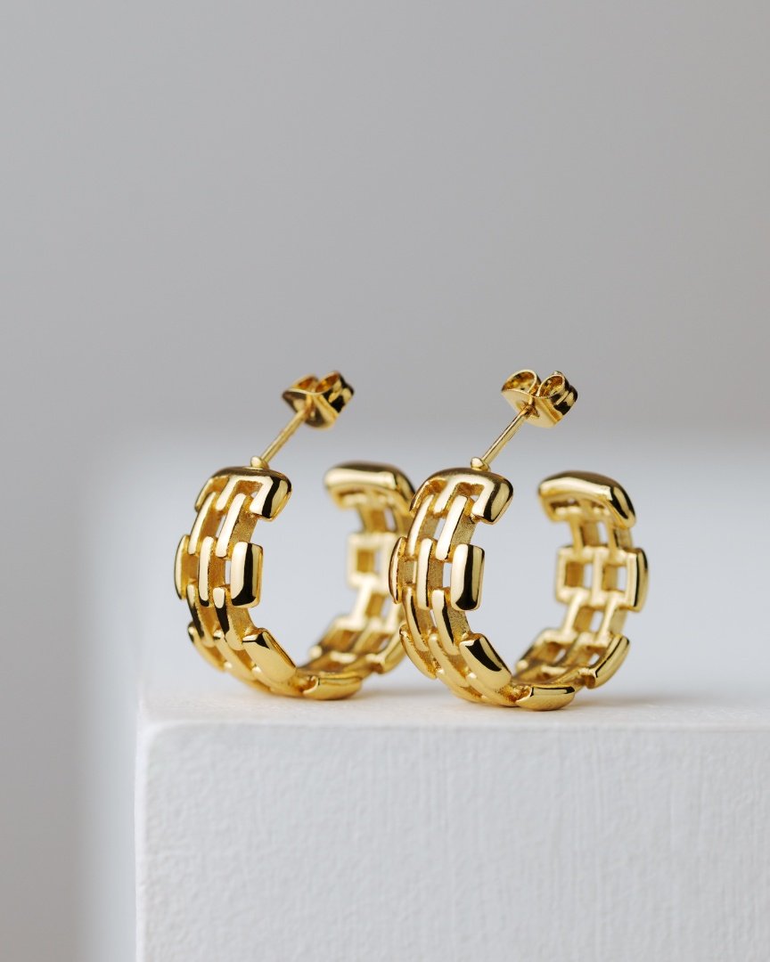 Reverie Hoop Studs Gold