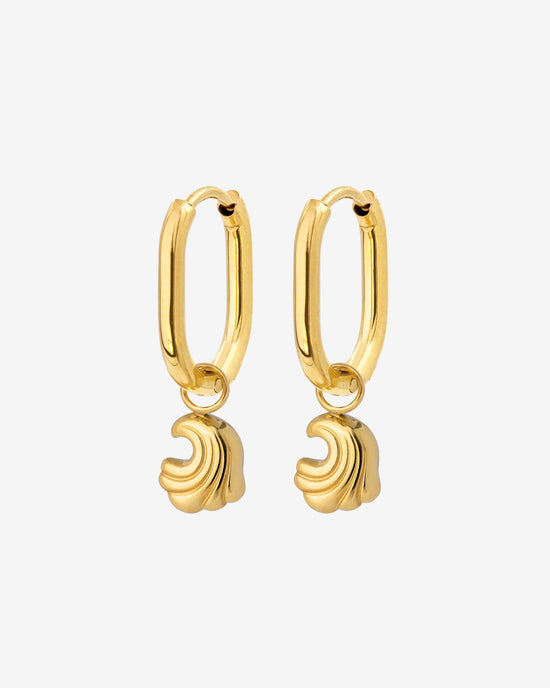 Curvy Wave Oval Hoop Set Baby Gold