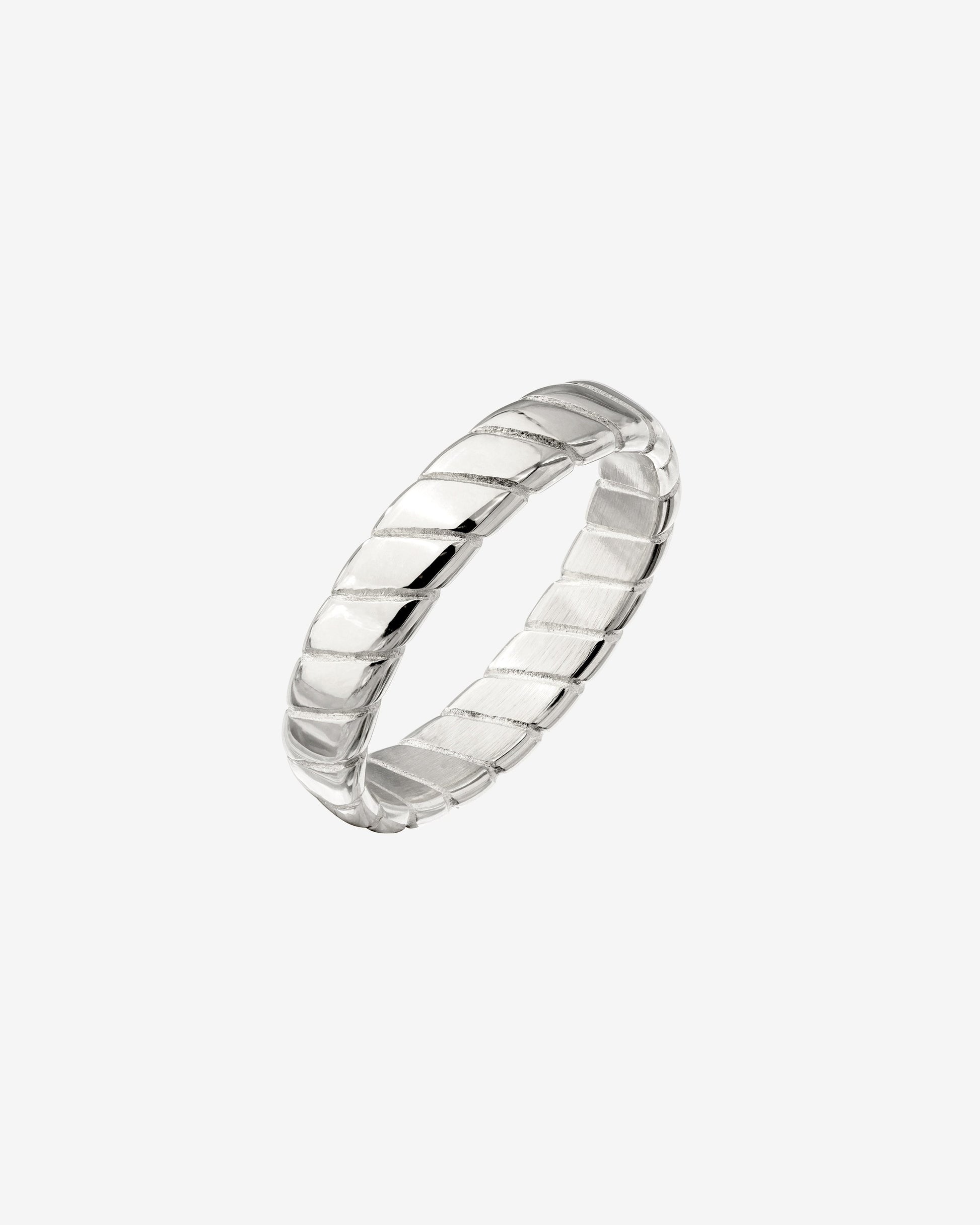 Flat Stripe Ring Silber